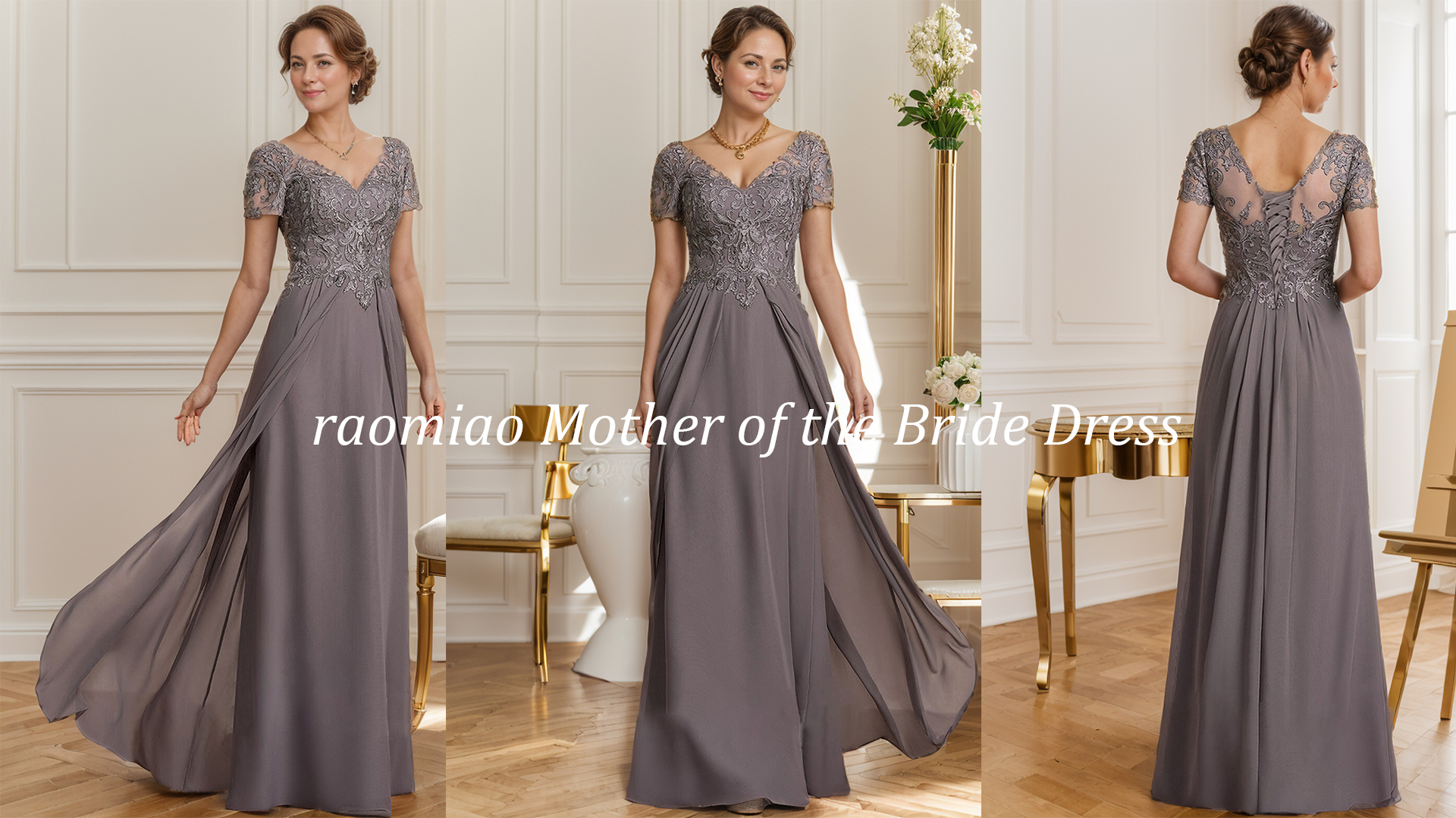 Amazon.com: Aqua Mother of The Bride Dresses for Wedding Long Chiffon Lace  Applique Short Sleeves Formal Gowns for Women 0 : Clothing, Shoes & Jewelry