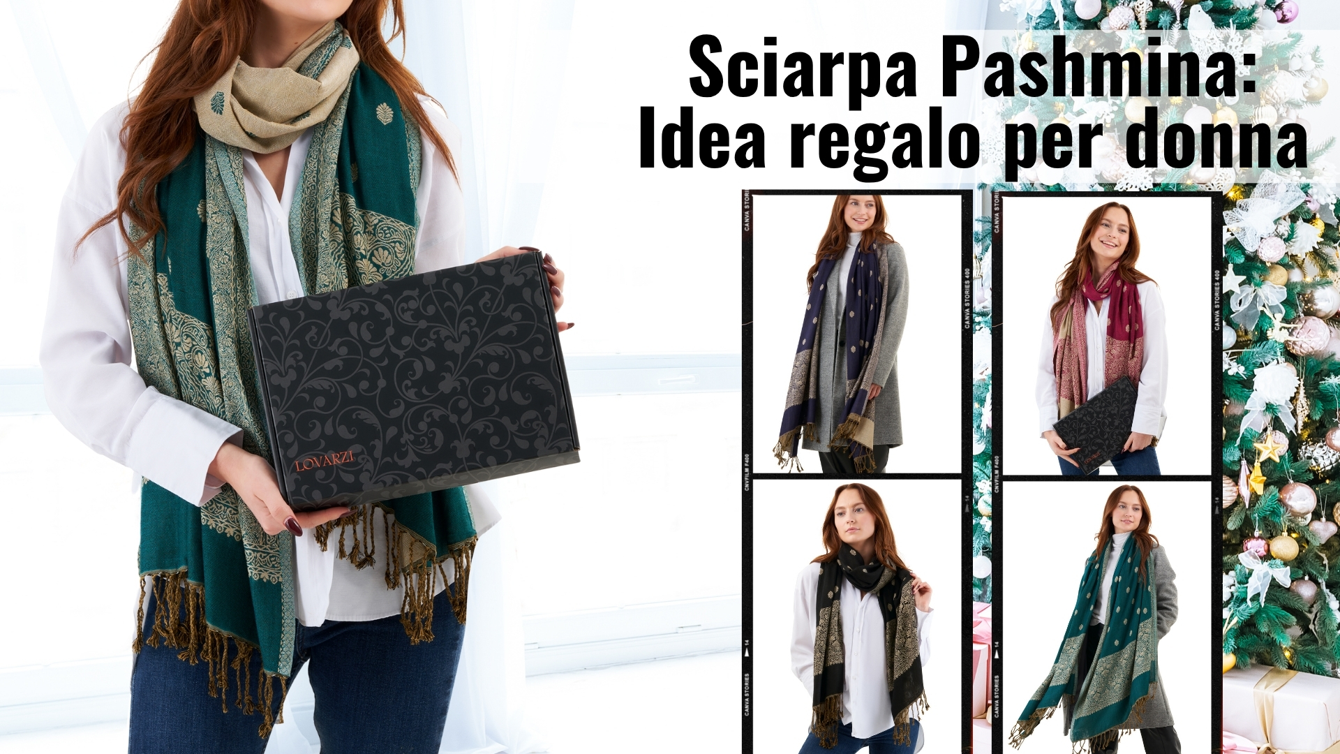 Sciarpa Donna Ricamata Oversize Con Nappe, Pashmina Scialle Leggero, Regalo Per Donna, Elegante - 3