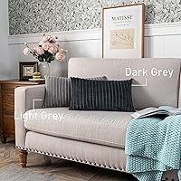 Vista 496 de UGASA - Juego de 2 fundas de almohada de terciopelo a rayas, funda decorativa para cojín con cremallera oculta para el hogar, sofá, dormitorio