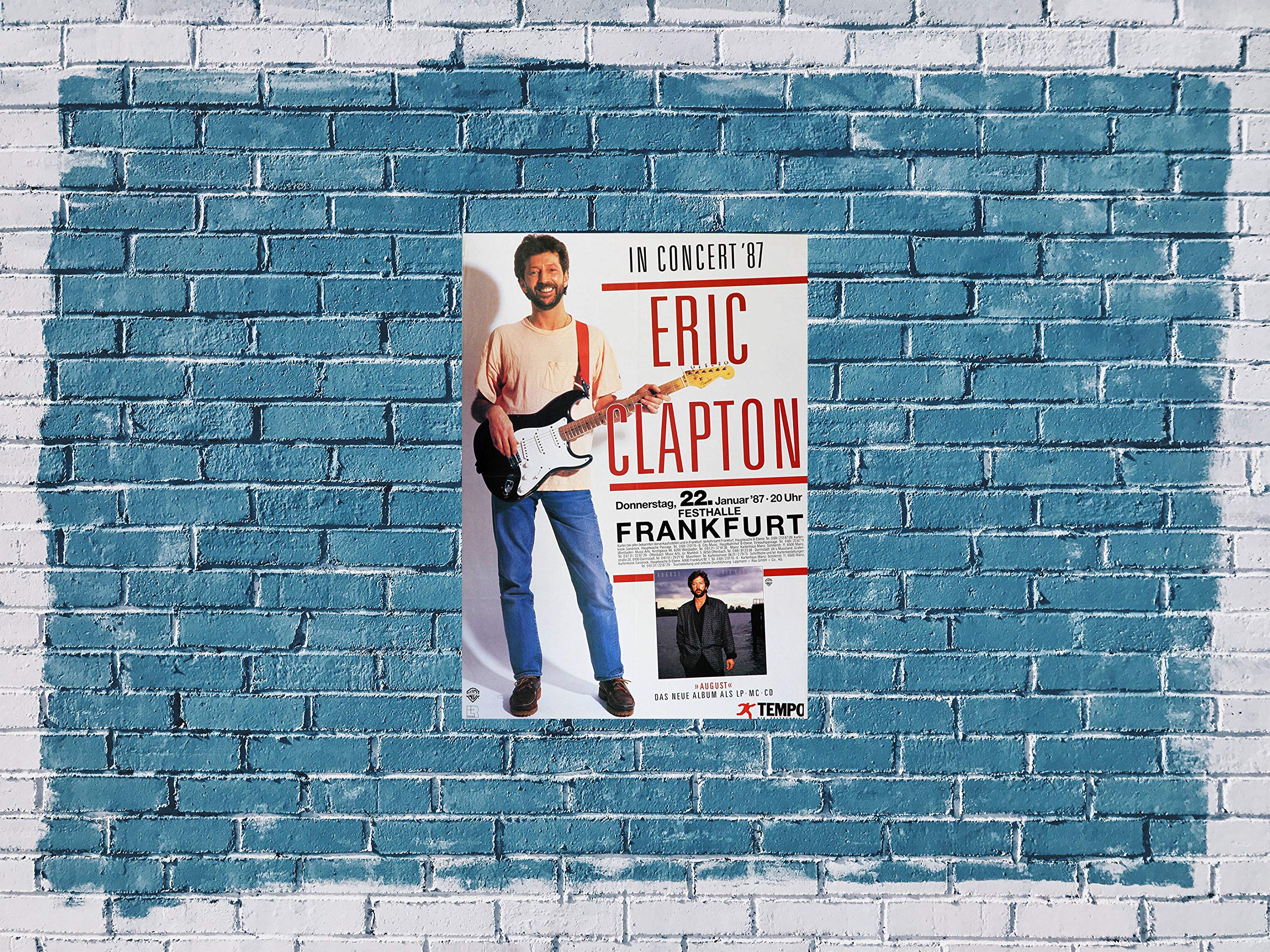 TheConcertPoster Premium Poster/Plakat | DIN A1 | Wanddeko | Live Konzert Veranstaltung » Eric Clapton - In Concert, Frankfurt 1987 «