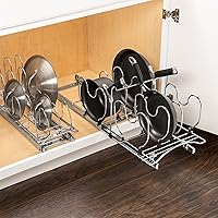 Vista 2 de LYNK PROFESSIONAL® Pot and Pan Organizer for Cabinet - Pull Out Pan Organizer Rack - Slide Out Pans and Pots Lid Drawer - Under Cabinet Kitchen