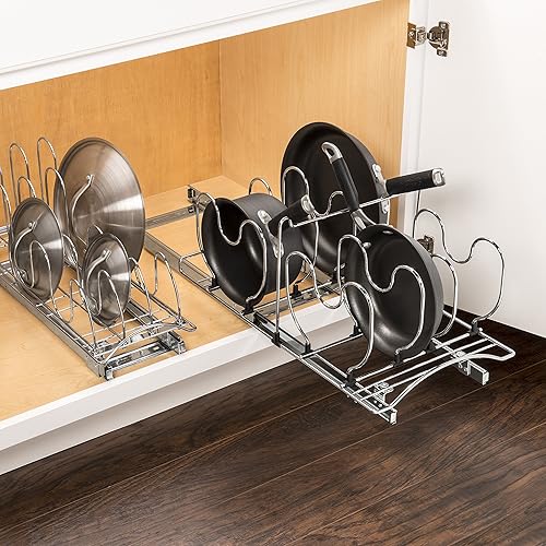 Miniatura 2 de LYNK PROFESSIONAL® Pot and Pan Organizer for Cabinet - Pull Out Pan Organizer Rack - Slide Out Pans and Pots Lid Drawer - Under Cabinet Kitchen