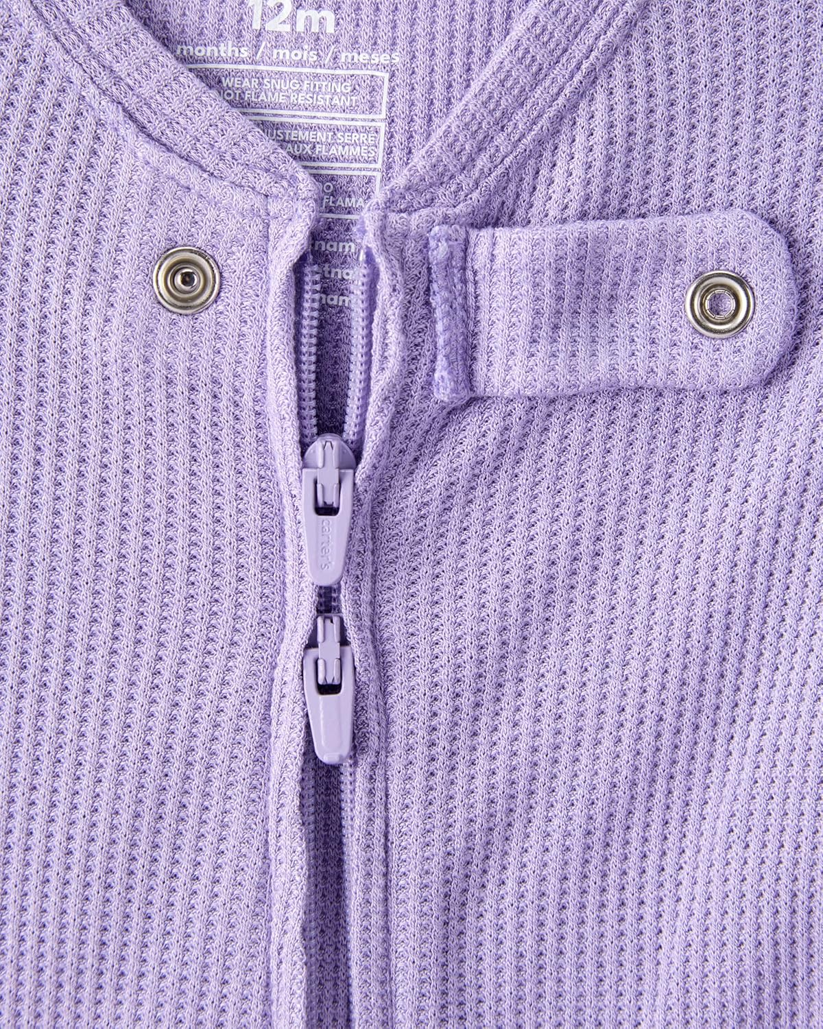 Carter's baby-girls Purelysoft Long-sleeve 2-way Zip Pajamas - Image 2