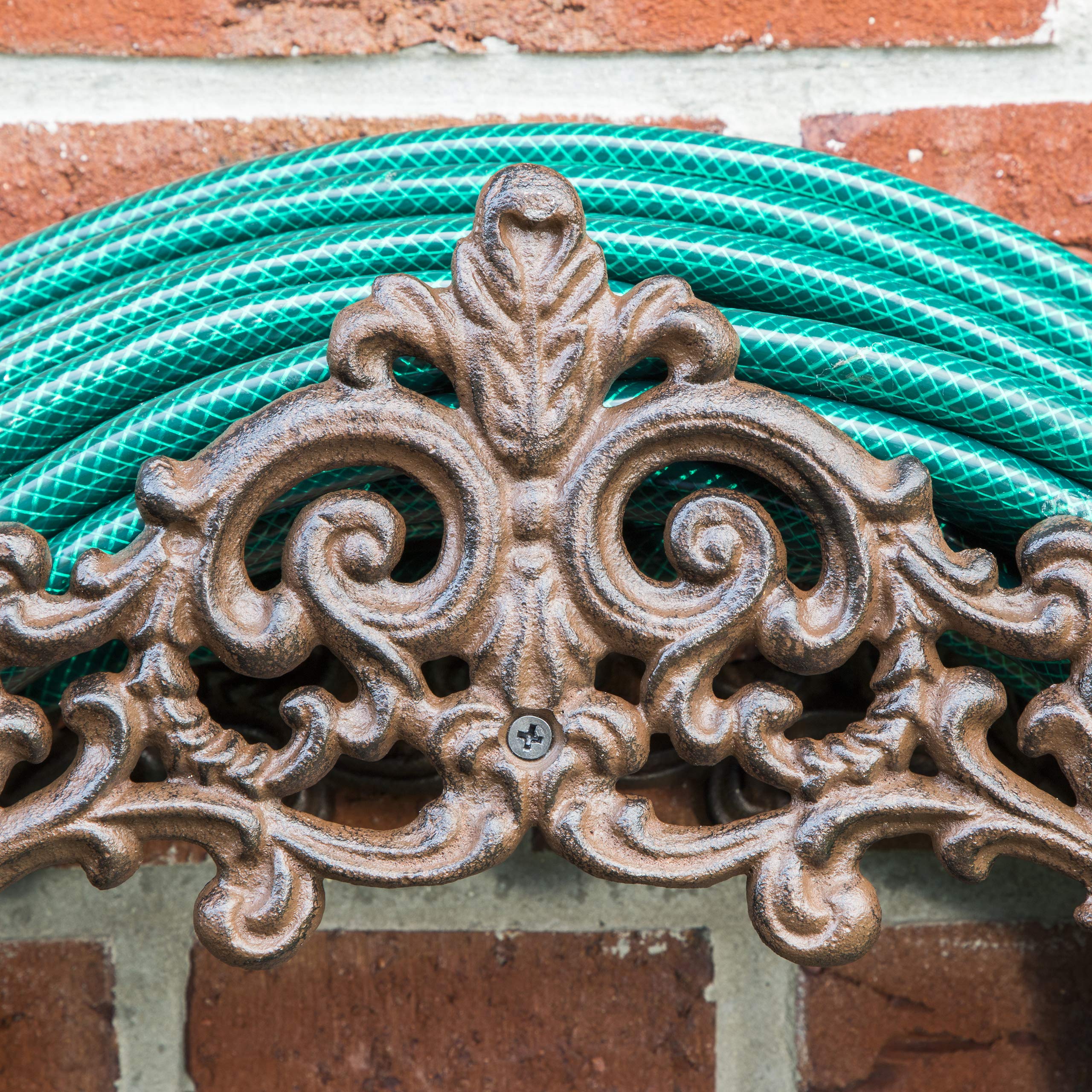 Soporte para manguera de montaje en pared, de hierro fundido, diseño antiguo