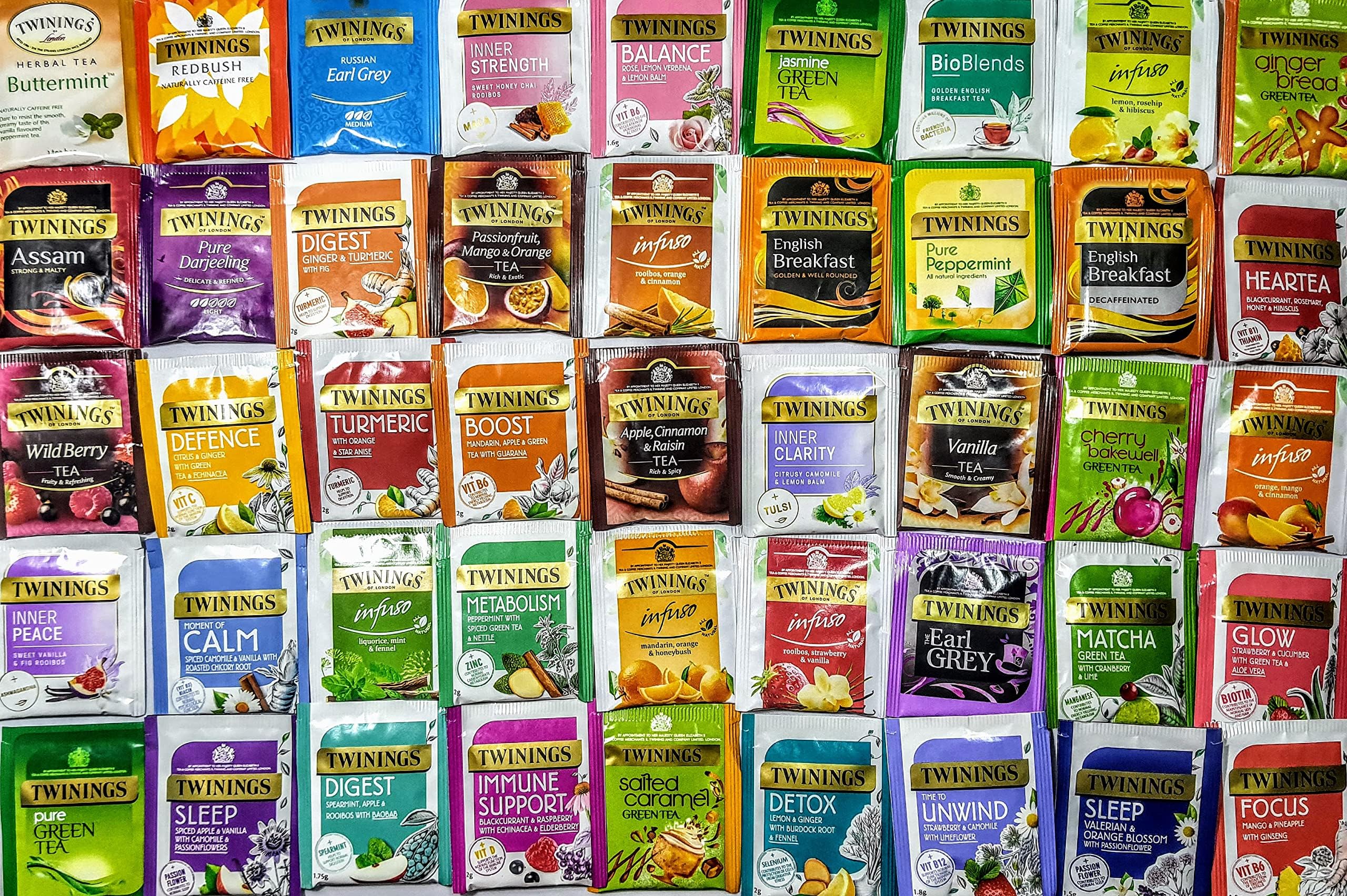 Tisgood4U Tea Chest Refill Selection 30 Assorted Flavours, 100 Individually Wrapped Enveloped Tea Bags Black teas,Superblends, Green teas and Fruit & Herbal teas.