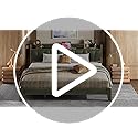 LIKIMIO King Bed Frame, Storage Headboard with Charging Station, Solid and Stable, Noise Free, No Box Spring Needed, Easy Assembly (Dark Green)