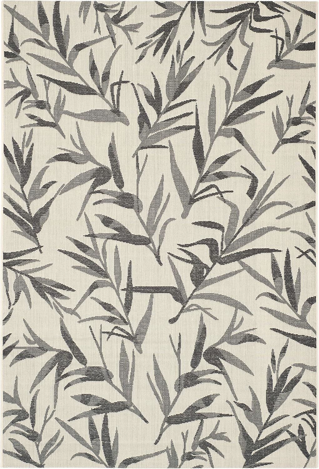 SAFAVIEH Courtyard Collection 2'7" x 5' Beige/Anthracite CY7425 Indoor/ Outdoor Waterproof Easy Cleaning Patio Backyard Mudroom Area Rug