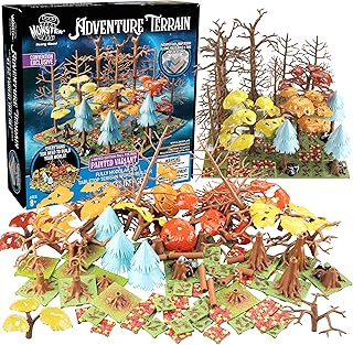 Monster Adventure Terrain 91Pc Fall Foliage Painted Forest Tree Set 3D Modular, Stackable Tabletop World Builder- Use Alone or w/Other Sets-Compatible with DND Dungeons Dragons, Pathfinder, RPG Games