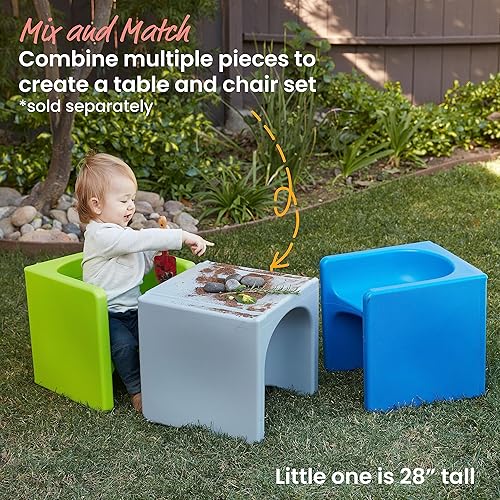 Miniatura 5 de ECR4Kids Tri-Me 3 en 1 silla cubo, muebles para niños, azul