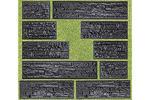 BETONEX 10 pcs ABS 2mm Flagstone Limestone Plastic Molds Cement Wall Mould for Concrete