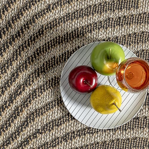 Miniatura 7 de nuLOOM Mandie Modern Zebra - Alfombra de área para interiores y exteriores, 7 x 9 pies, color beige