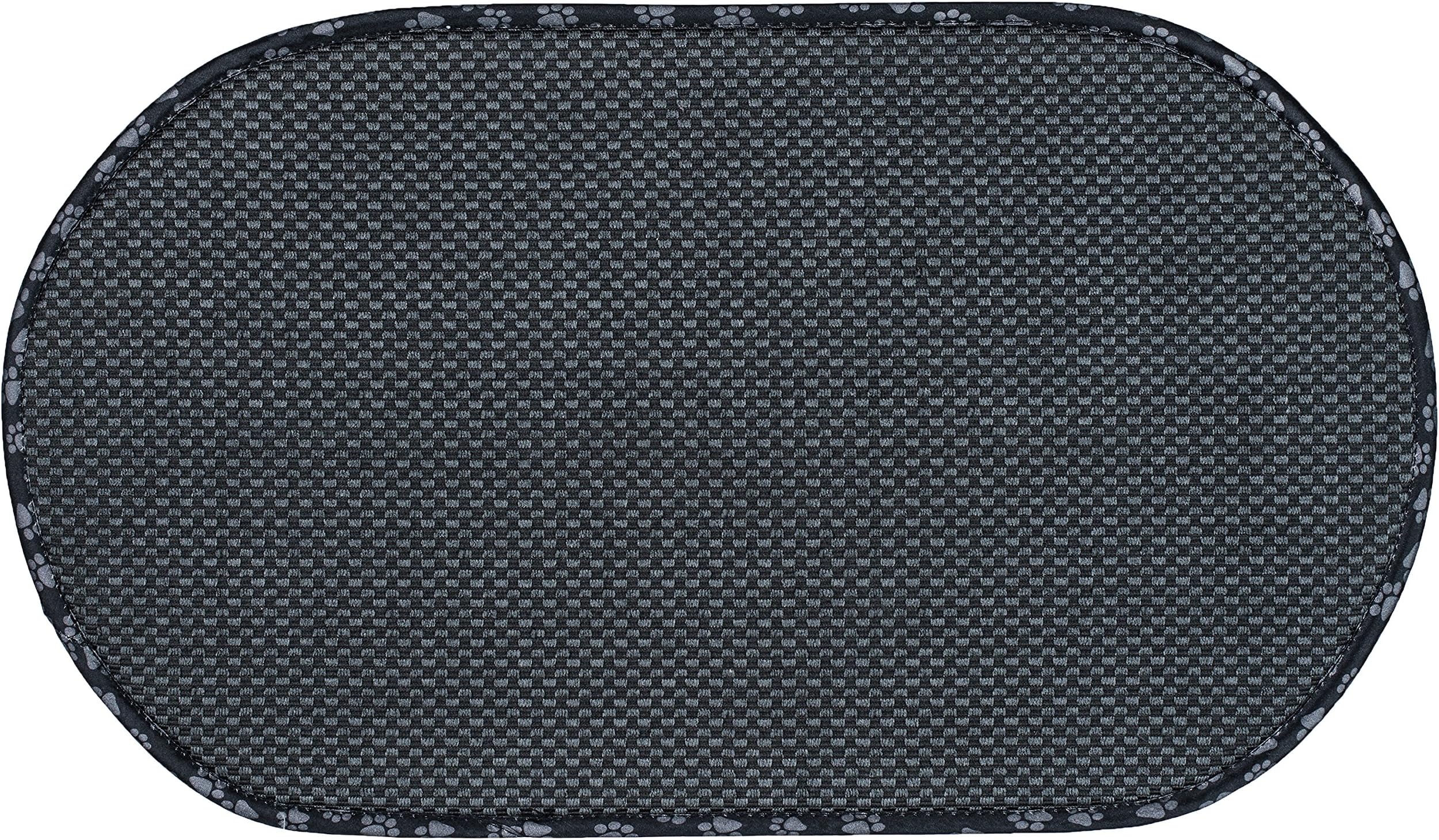 Envision Home 443301 Microfiber Pet Bowl Mat, 12.5 Inch x 21.5 Inch, Black
