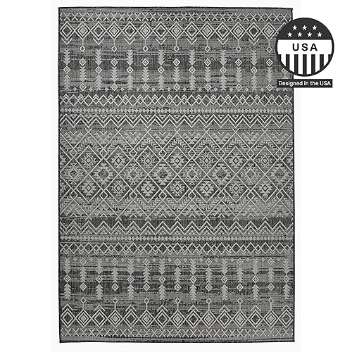 Miniatura 10 de FH Home Alfombra plana tejida para exteriores, impermeable, fácil de limpiar, resistente a las manchas, hilo de polipropileno de primera calidad,
