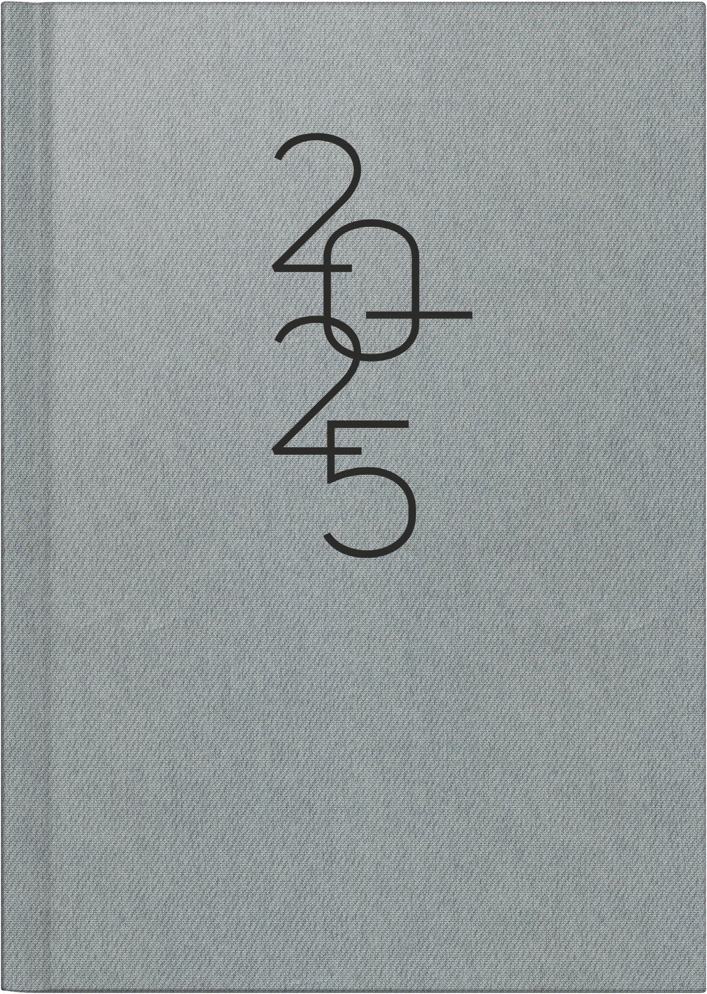 rido/idé Mentor Book Calendar (2025), 1 Page = 1 Day, A5, 352 Pages, Balacron Cover, Silver