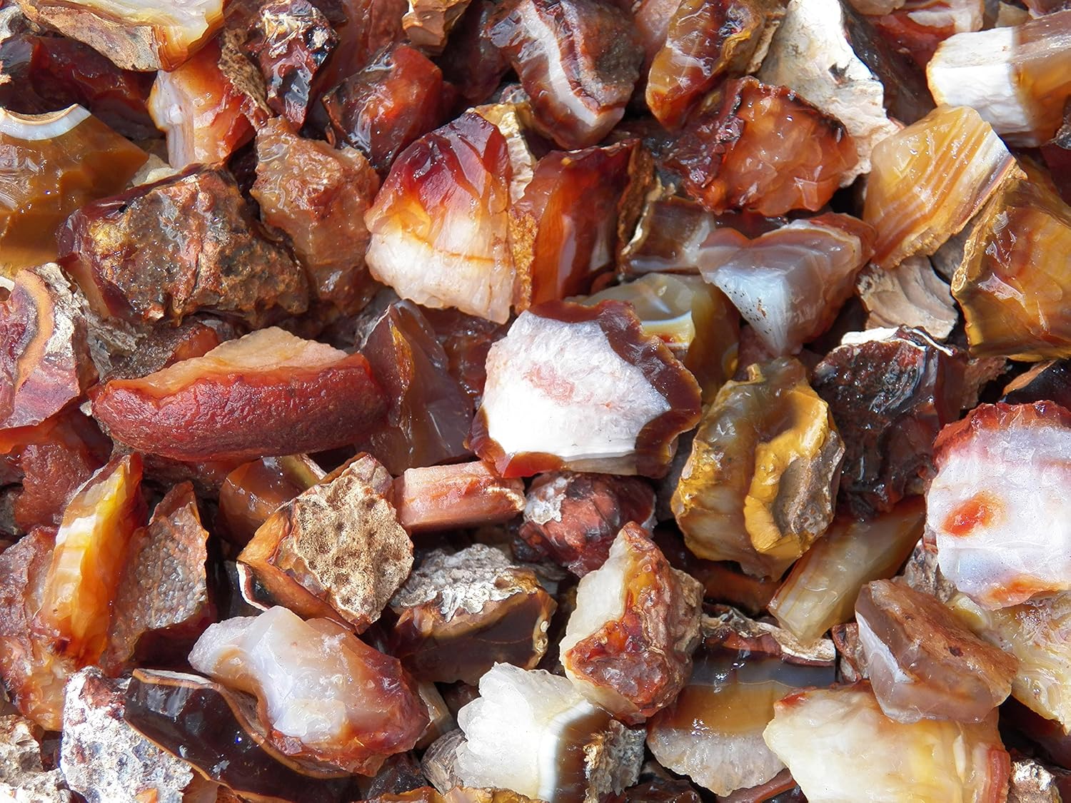 Fundamental Rockhound Products: 5 lb Carnelian Agate Rough Tumbling Rock from Madagascar