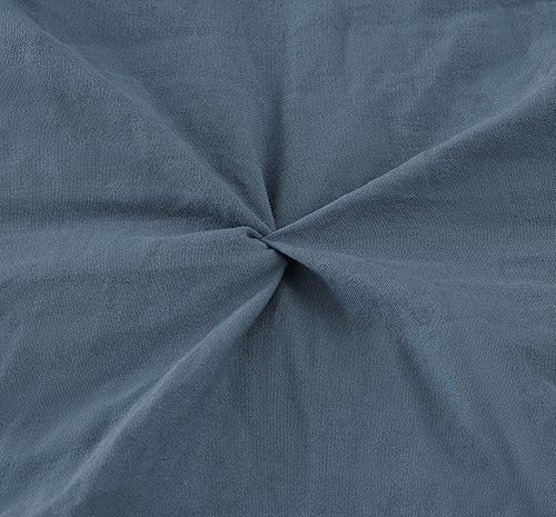 Miniatura 5 de Chezmoi Collection Aria - Juego de colcha plisada de 3 piezas con falda con volantes  French Country Chic Farmhouse  Queen, color azul polvoriento