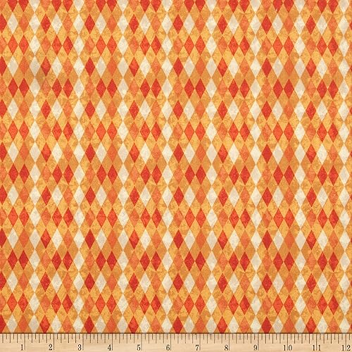 Riley Blake Designs Riley Blake - Tela de diamantes extravagantes para Halloween, color naranja disponible en Yaxa Peru