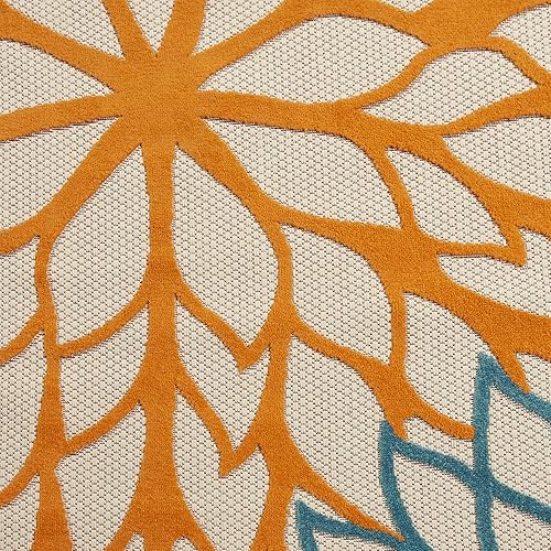 Miniatura 8 de Nourison Aloha - Alfombra tropical y botánica para interioresexteriores, verde, 2'8" x 4', no se desprende, para dormitorio, sala, comedor, terraza,