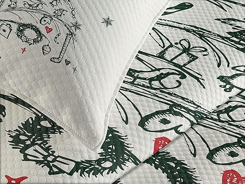 Miniatura 3 de Ambesonne - Colcha multicolor en colores y tres tamaños, Tela, Verde Rojo, talla Queen