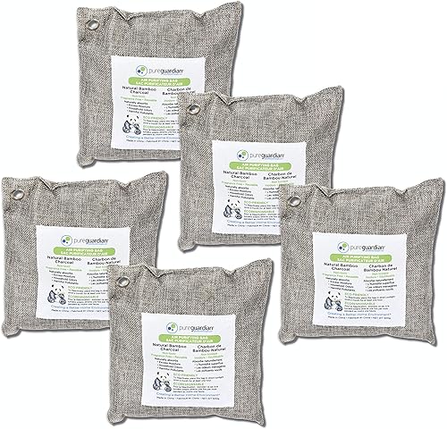 PureGuardian CB500 Bolsa purificadora de aire de carbón de bambú, ecológica, absorbe naturalmente olores, exceso de humedad y contaminantes, 17.64