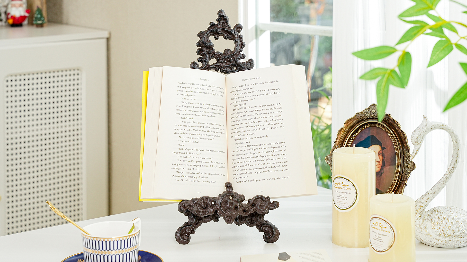 Amazon.com: Sungmor Vintage Cast Iron Cookbook Stand, Small Ornate