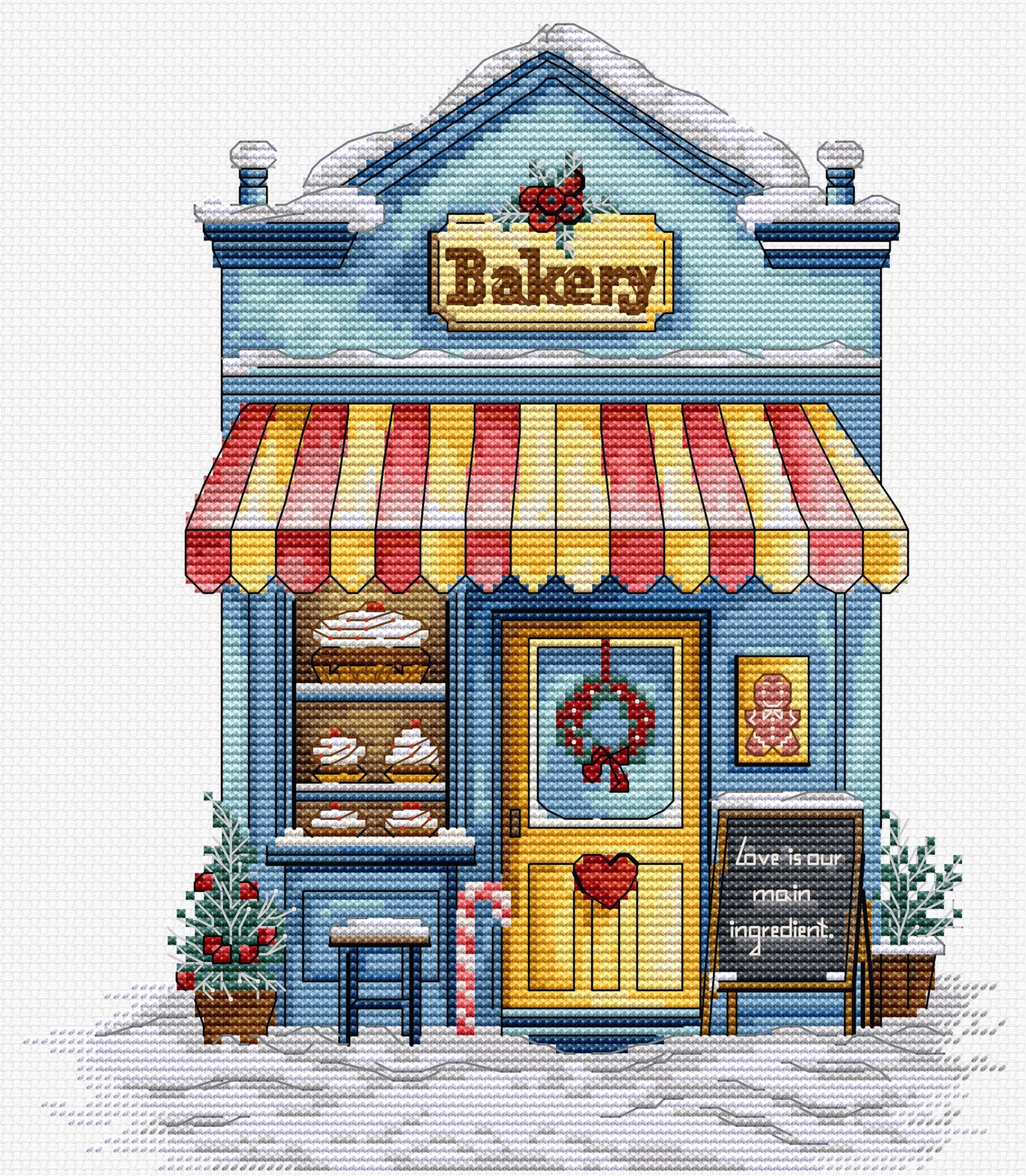 Luca-S Bakery Cross Stitch Kit B1430, Counted Cross Stitch Kit For Adults, Needlecraft And Embroidery Kit