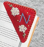 Vista 74 de Marcapáginas de esquina bordado a mano personalizado, lindo marcador de libro con flores, regalo de costura a mano para mujeres amantes de los Rojo