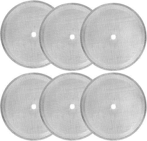 OVENTE 6 piezas de repuesto de malla, compatibles con marcas de prensa francesa de café de 20 onzas, diseño universal de filtro de acero inoxidable