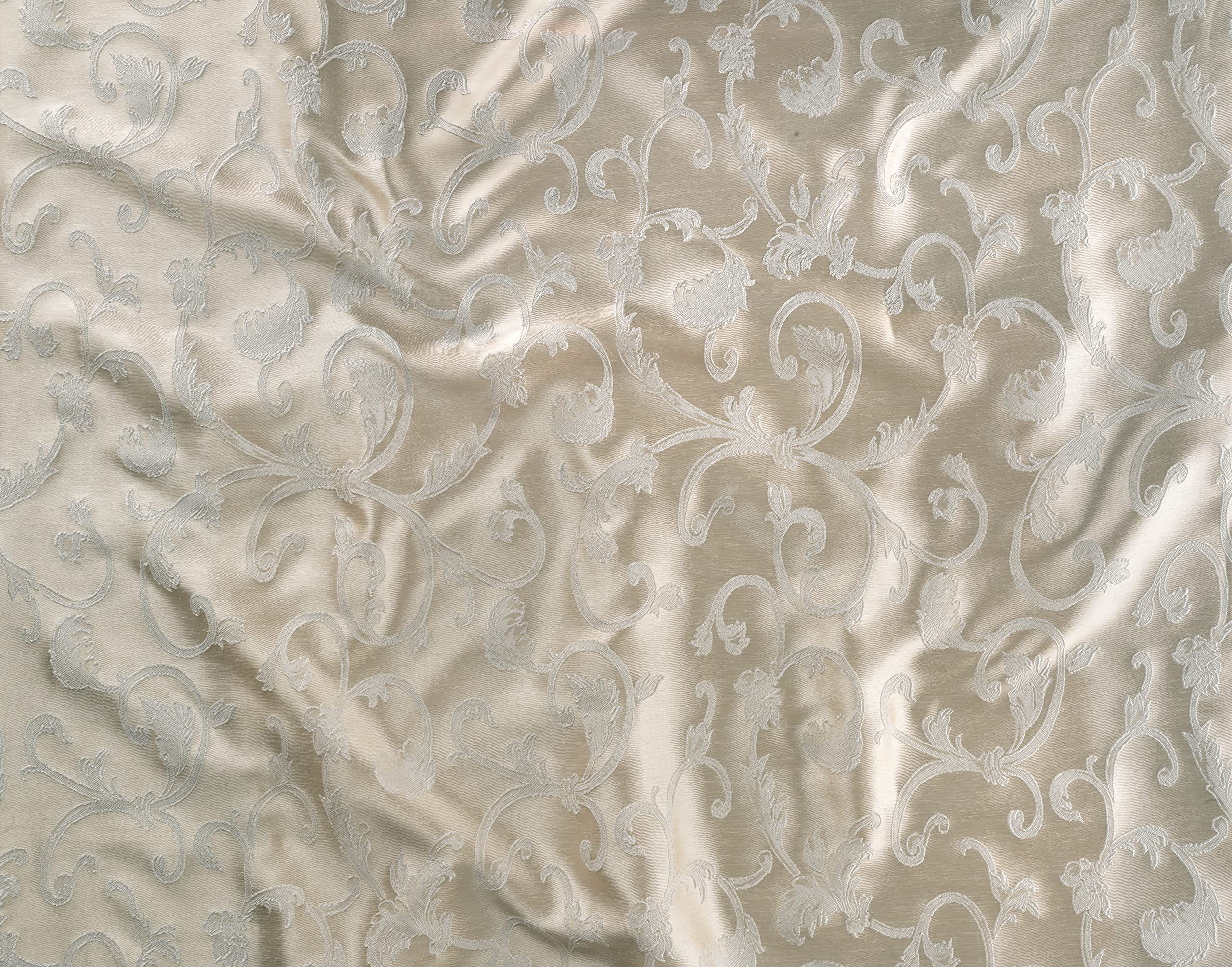 Home Collection MON116 Tenda Monaco Jacquard, Poliestere, Naturale, 140x290 cm