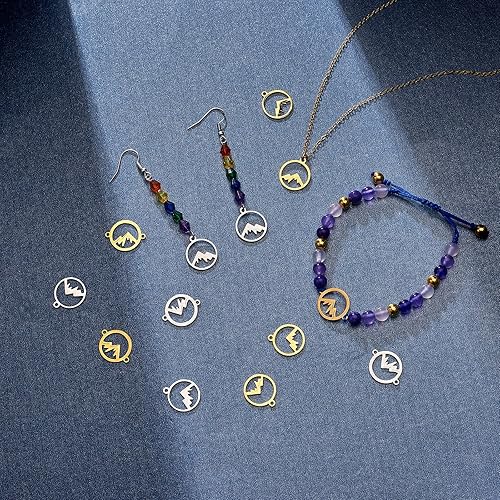 Miniatura 5 de Colgantes redondos planos de metal con ojo de mal de ojo de acero inoxidable, multicolor para joyas, collares, pulseras, aretes, manualidades