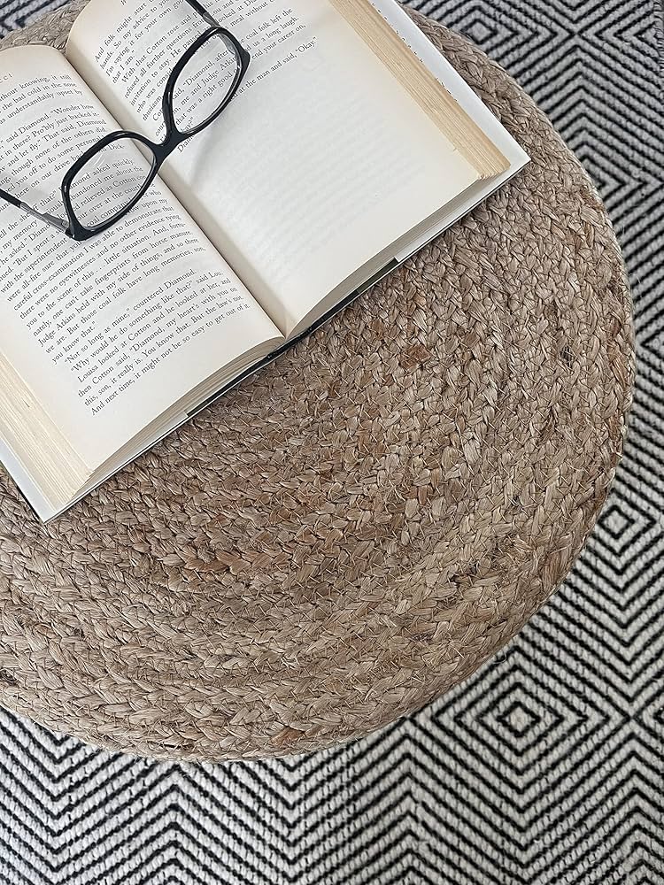 Amazon.com: S & L Homes Pouf Ottoman - 100% Jute Braided