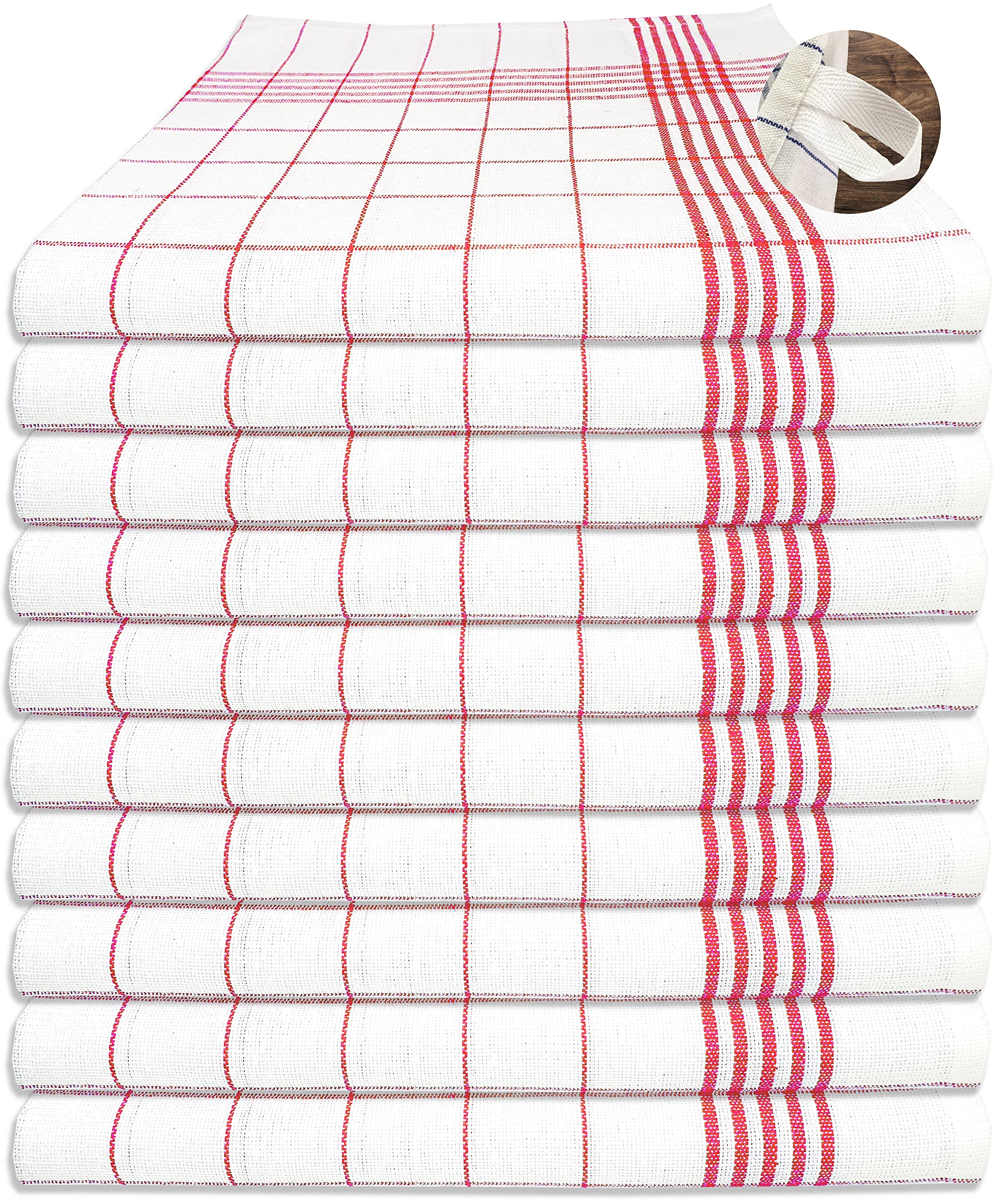 Kaufmann Strofinacci In Cotone 100%: 10 Pezzi, 50x70 Cm, Rossi, Lavabili A 95° – Assorbenti E Pratici Per La Tua Cucina!