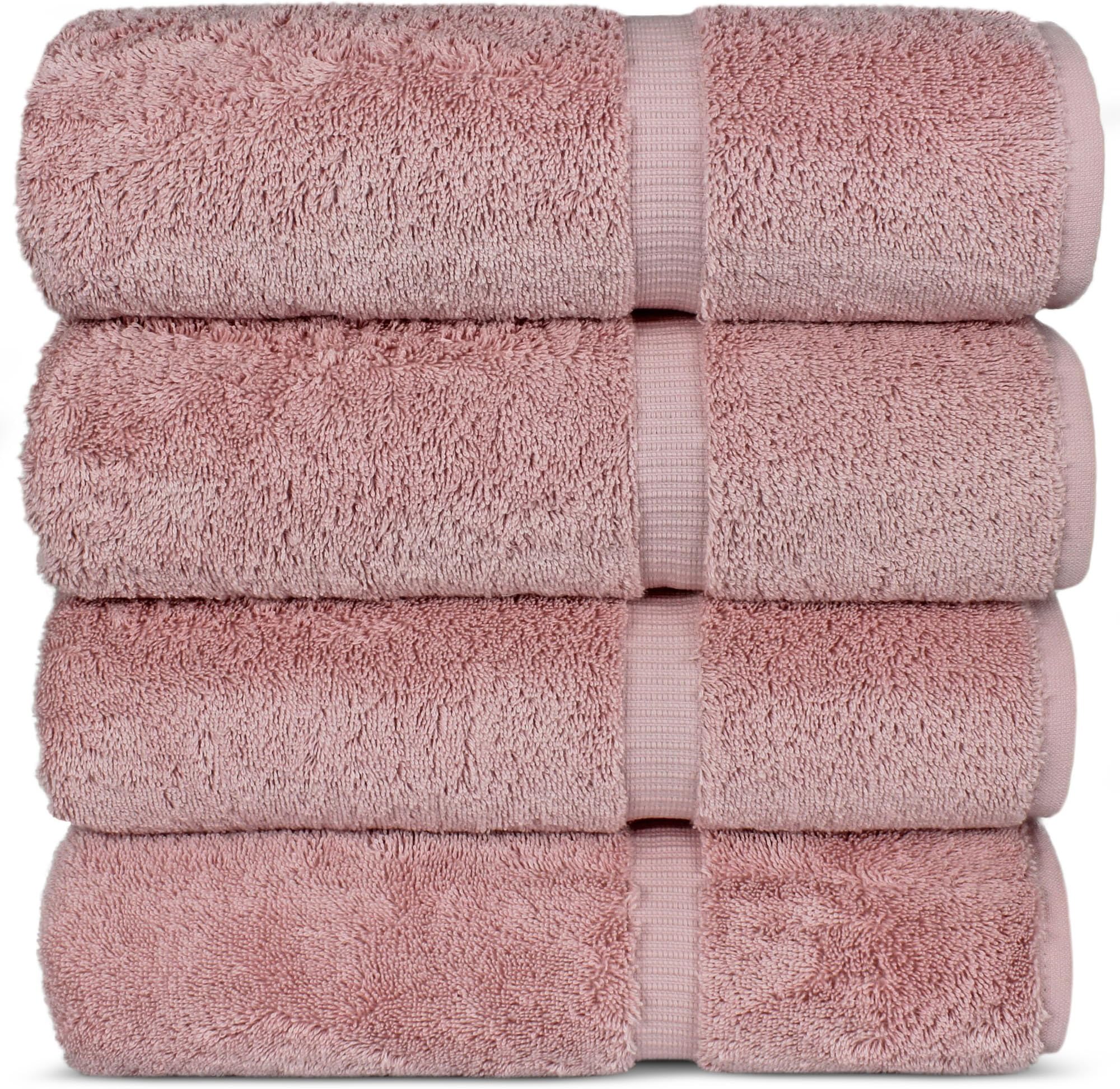Chakir Turkish LinensHotel & Spa Quality 100% Cotton Premium Turkish Towels | Soft & Absorbent (4-Piece Bath Towels, Pink)