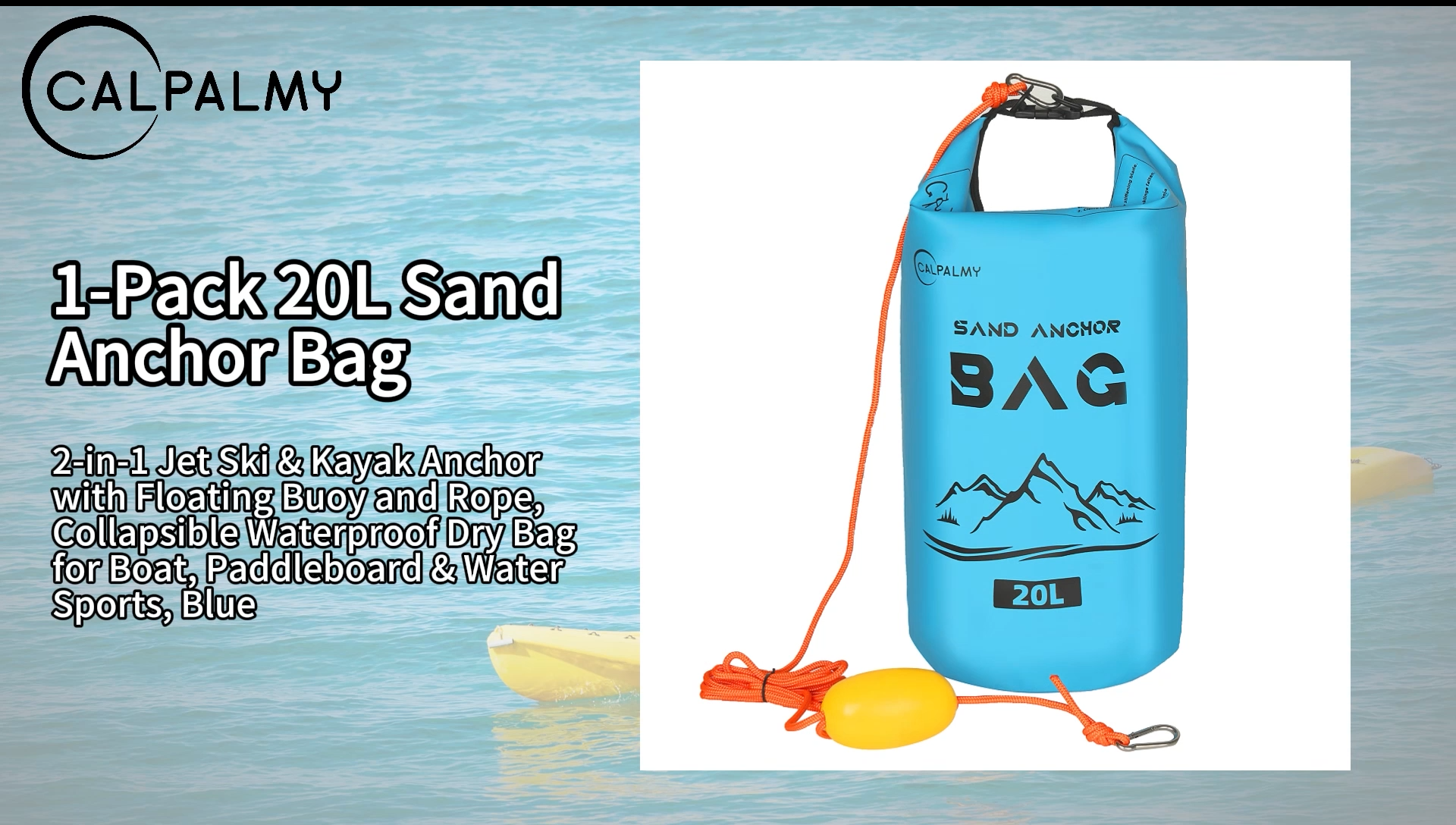 Amazon.com : CALPALMY 1-Pack 20L Sand Anchor Bag, 2-in-1 Jet Ski 