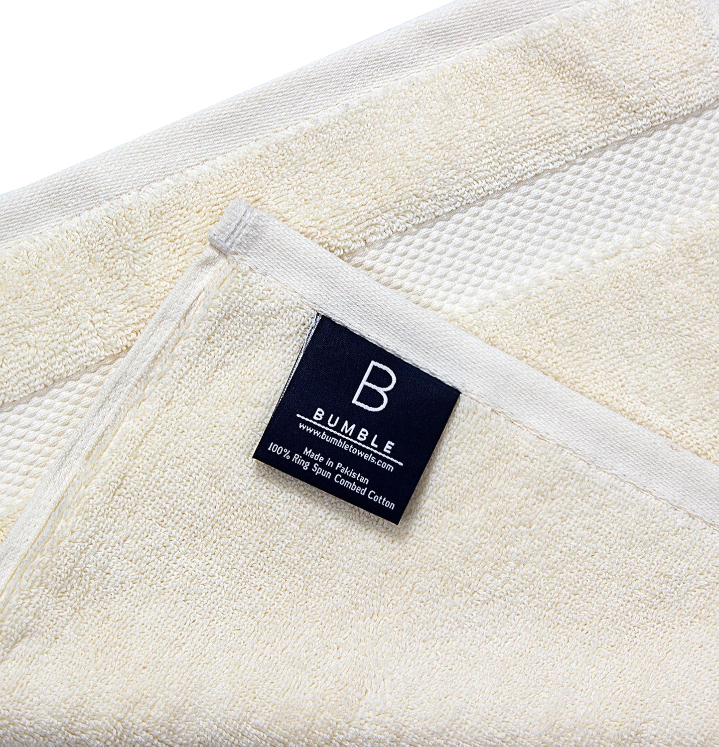 Bumble Luxury Wash Cloth Set of 12/12” x 12” Premium Wash Cloth/Ultra Soft, Highly Absorbent 800 GSM Heavy Weight Combed Cotton (Cream)