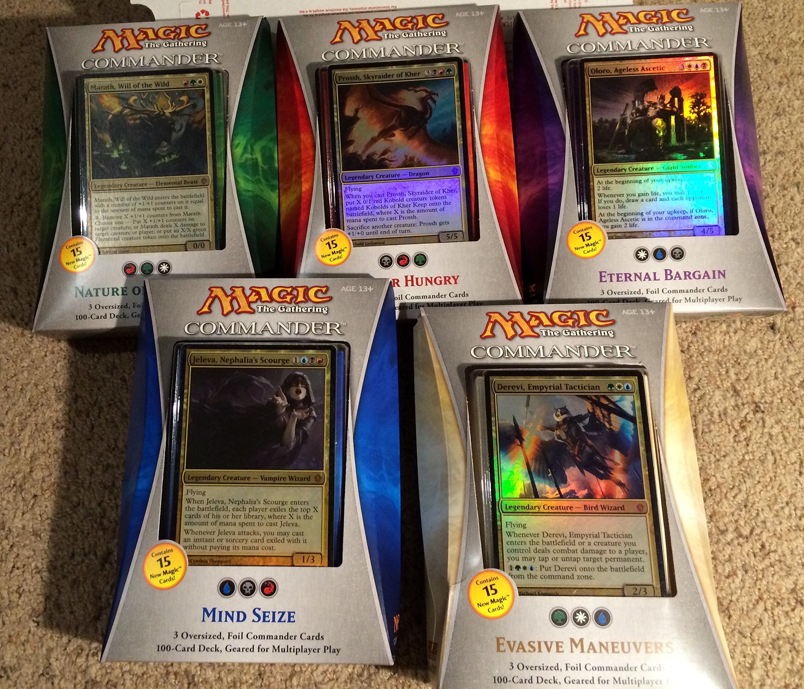 Amazon.com: Magic the Gathering Commander 2013 Set of 5 Decks : Toys & Games