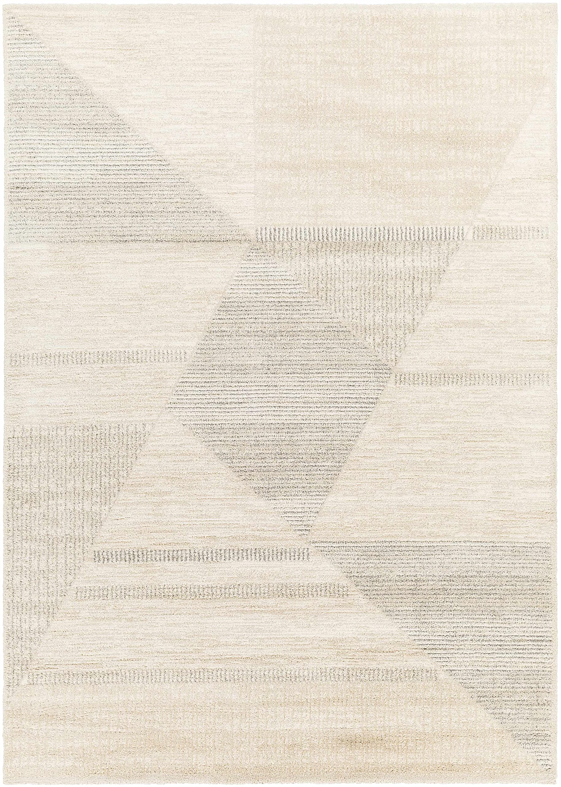 BoutiqueRugs Chizu Contemporary Area Rug - Ivory, Peach, Medium Gray - 7'10" x 10'