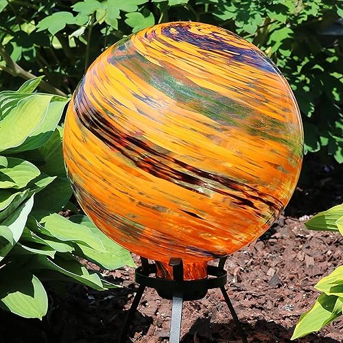 Miniatura 4 de Sunnydaze Bola de observación de 10 pulgadas para jardín, globo de vidrio para exteriores - Decoración de patio de orbe de jardín - Cielo al