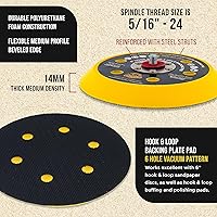 Vista 3 de Dura-Gold Serie Pro 6" Almohadilla de respaldo con cierre de gancho y bucle DA, patrón de 6 agujeros sin polvo - 14mm de espesor, perfil medio