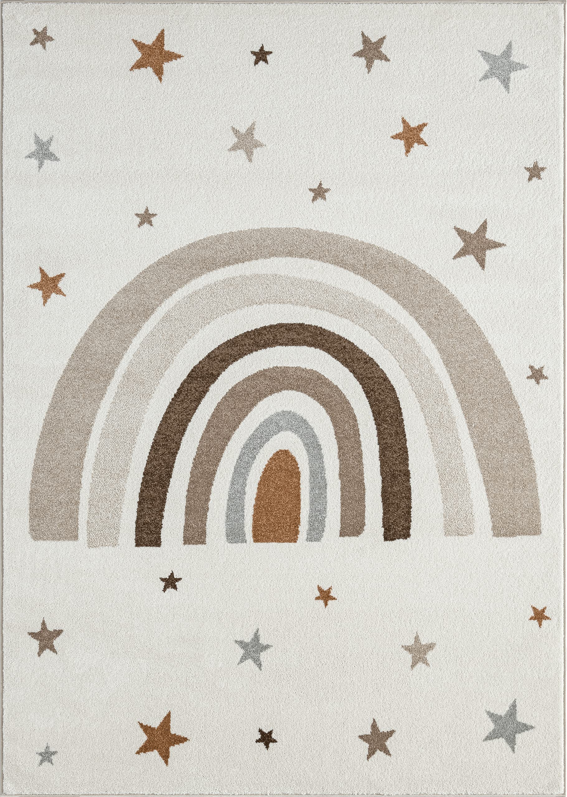 the carpet Beat Kids - Tappeto moderno per bambini, morbido, morbido, facile da pulire, con motivo arcobaleno, 80 x 150 cm