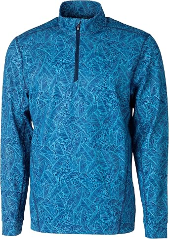 Cutter & Buck Mens Mens Traverse Palm Print Half Zip