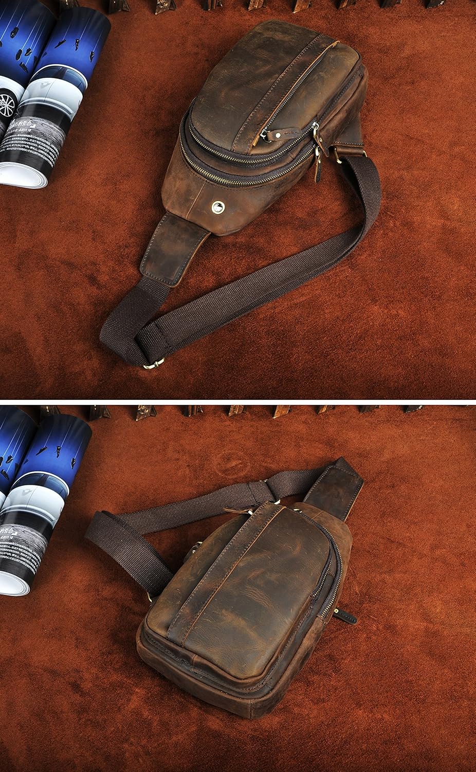 Le'aokuu Mens Outdoor Casual Travel Hiking Crossbody Chest Sling Bag One Shoulder Strap Bag Backpack - Image 5