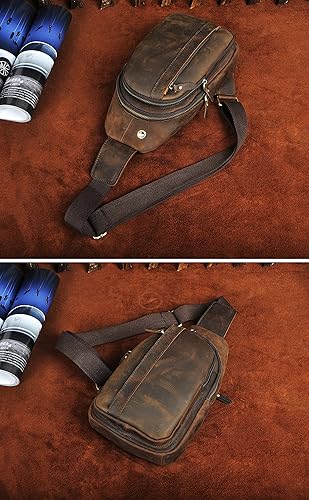 Miniatura 4 de Le'aokuu Bolso cruzado cruzado de viaje para hombre, estilo casual, para exteriores, con correa para el hombro, mochila