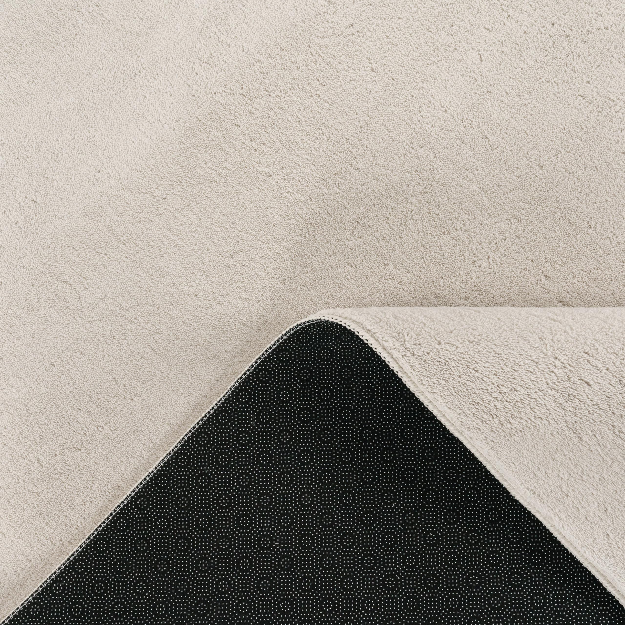 Paco Home Moderner Kurzflor Teppich 160x220 cm Creme waschbar rutschfest