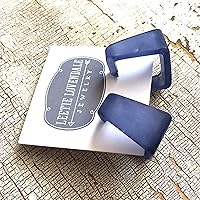 Vista 4 de Denim Blue Frosted Lucite Geometric Square Hoop Earrings