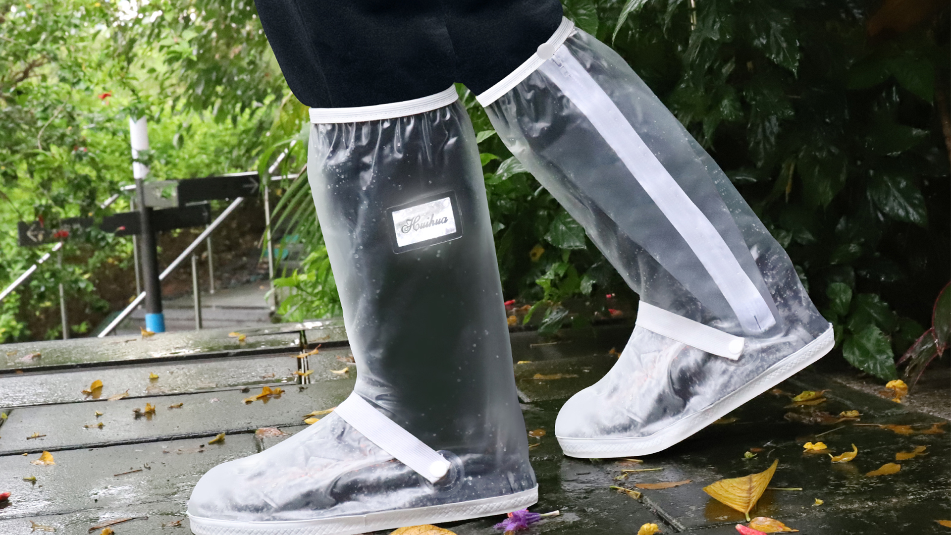 A Pair High Top Slip Resistant Waterproof Shoe Covers - United Kingdom - View #7