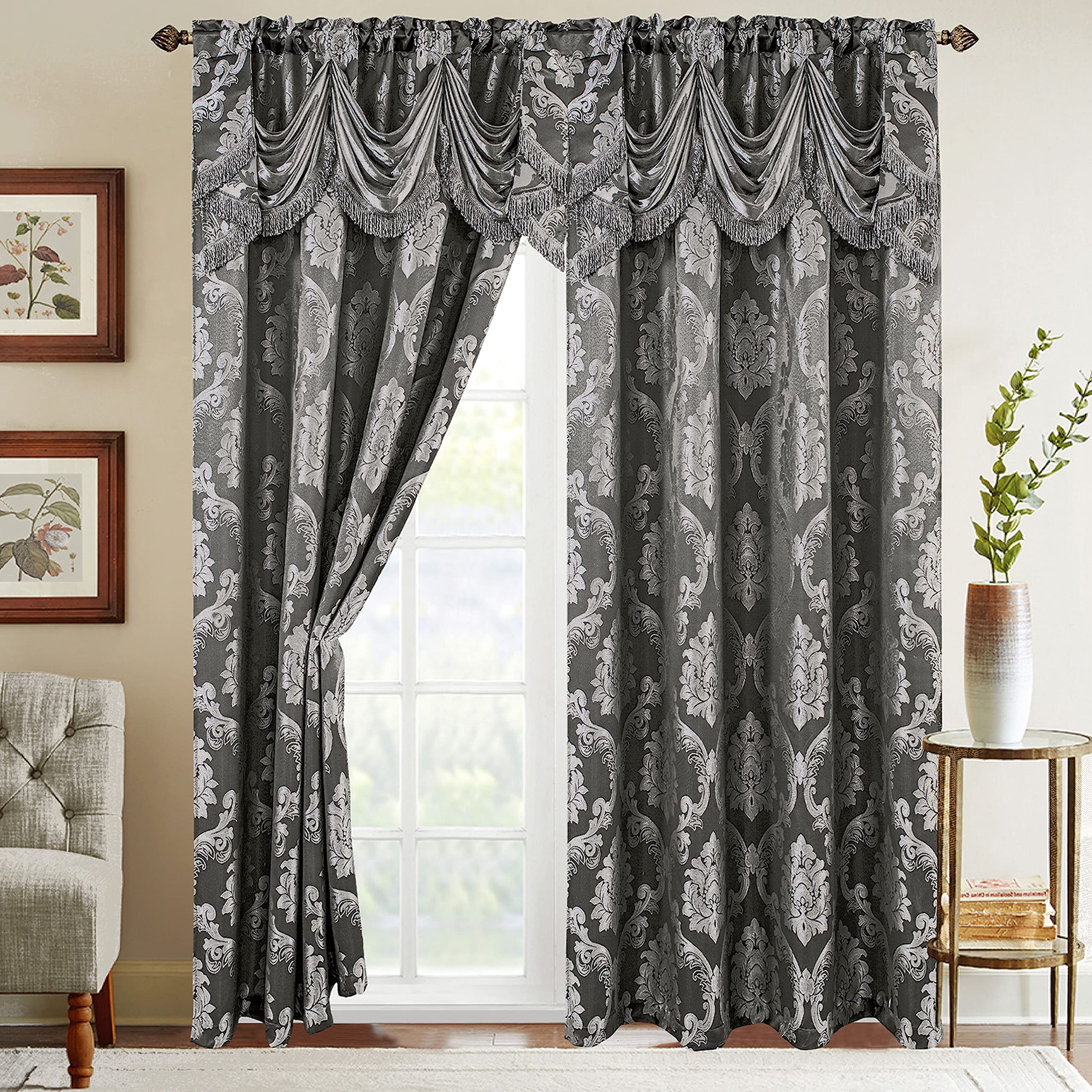 Amazon｜Elegant Comfort ジャカード風カーテンパネルセット