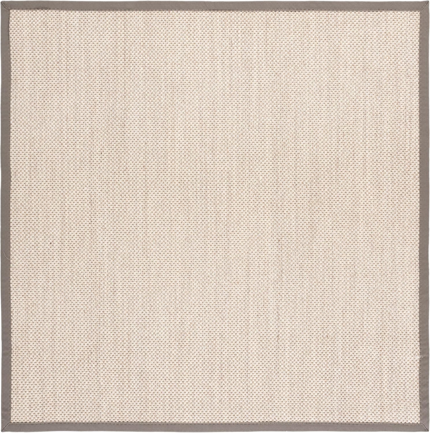 SAFAVIEH Area Rug 9' Square - Natural Fiber Collection - Marble & Khaki, Sisal, Woven Design with Border (NF143E)
