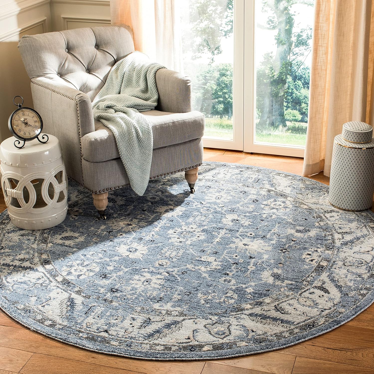 SAFAVIEH Charleston Collection Accent Rug - 2' x 5', Grey & Dark Grey, Oriental Distressed Design, Non-Shedding & Easy Care, Ideal for High Traffic Areas in Entryway, Living Room, Bedroom (CHL413F)