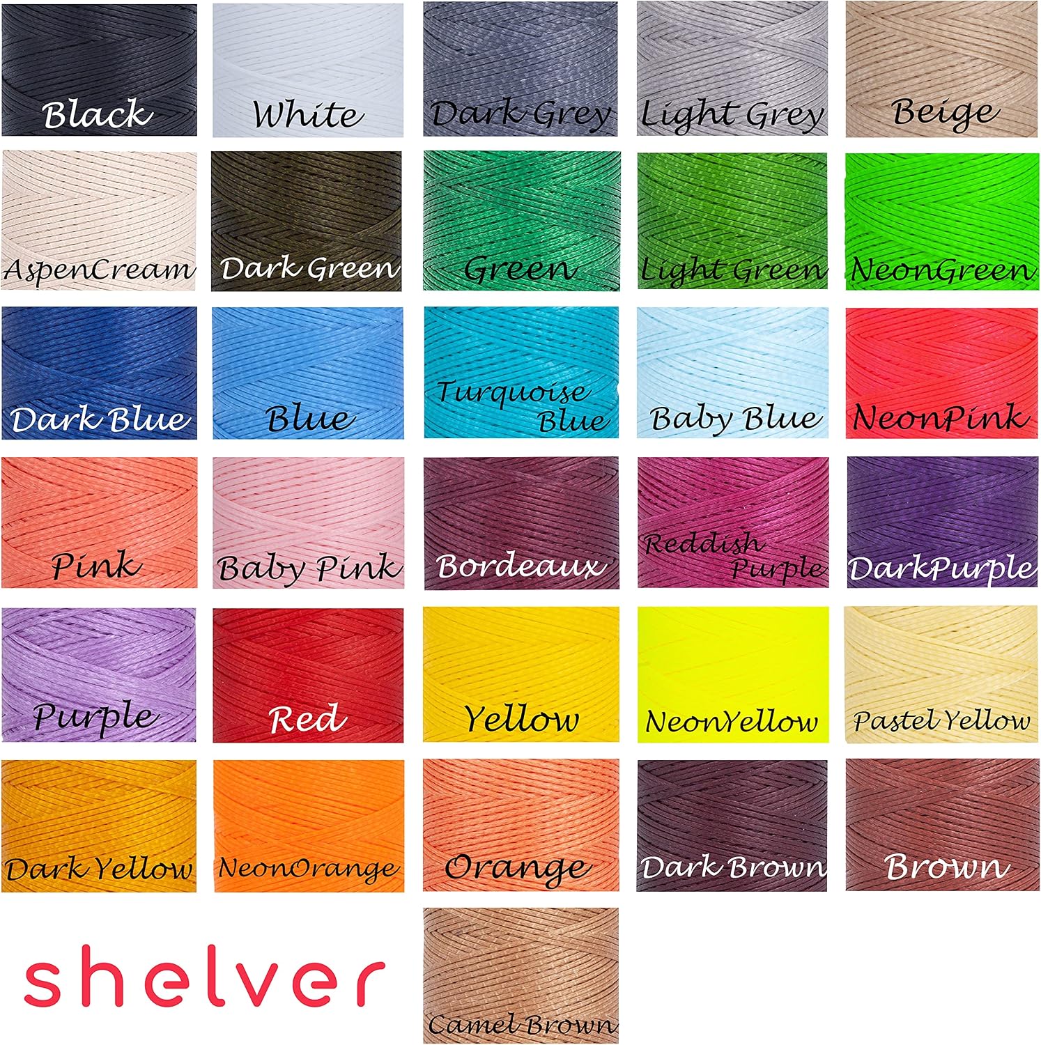 Shelver 1mm Waxed Cord for Jewellery Making Waxed Thread, Bracelet String, Beading Cord - 100 metres - 30 COLORS - Image 5